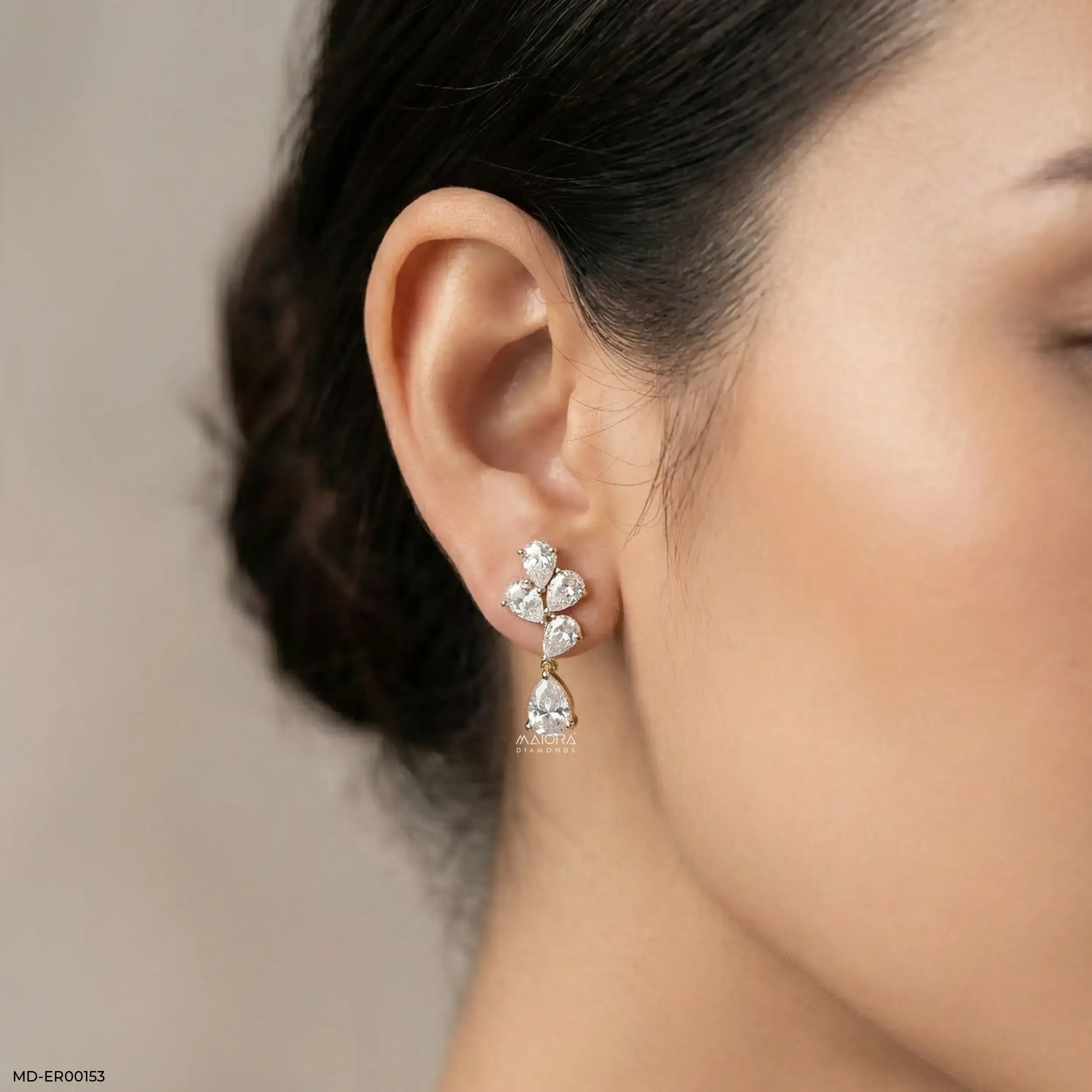 2 Carat Pear Drop Stella Earrings