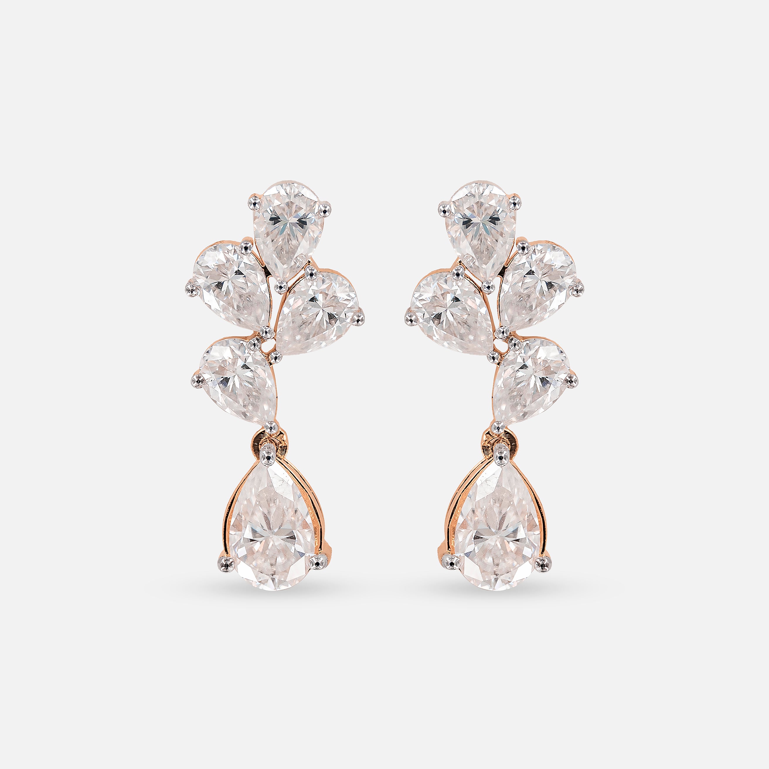 2 Carat Pear Drop Stella Earrings 14K Rose Gold