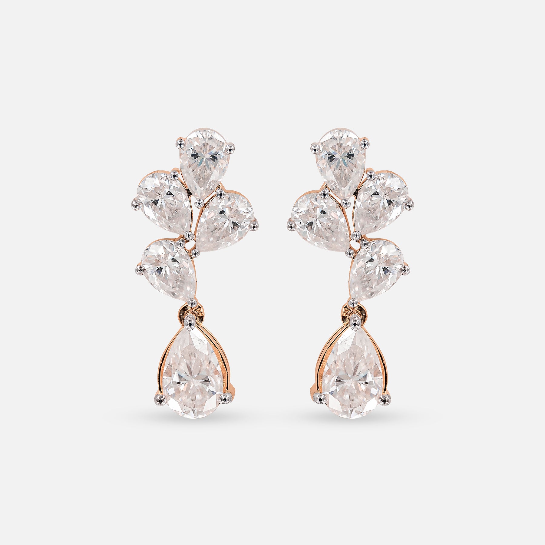 2 Carat Pear Drop Stella Earrings 14K White Gold