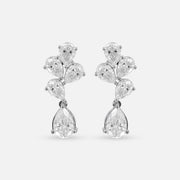 2 Carat Pear Drop Stella Earrings 9K White Gold