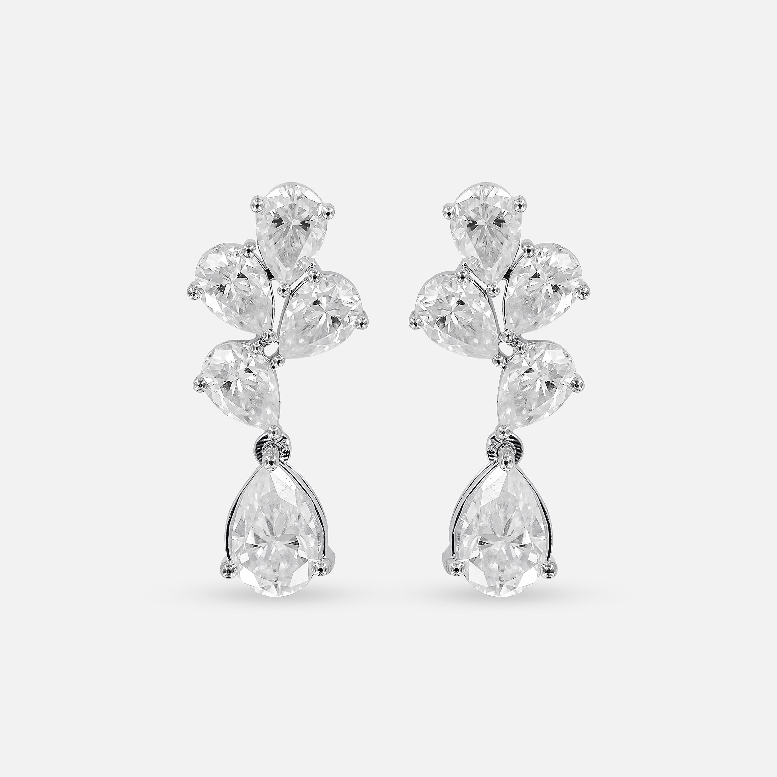 2 Carat Pear Drop Stella Earrings 9K White Gold