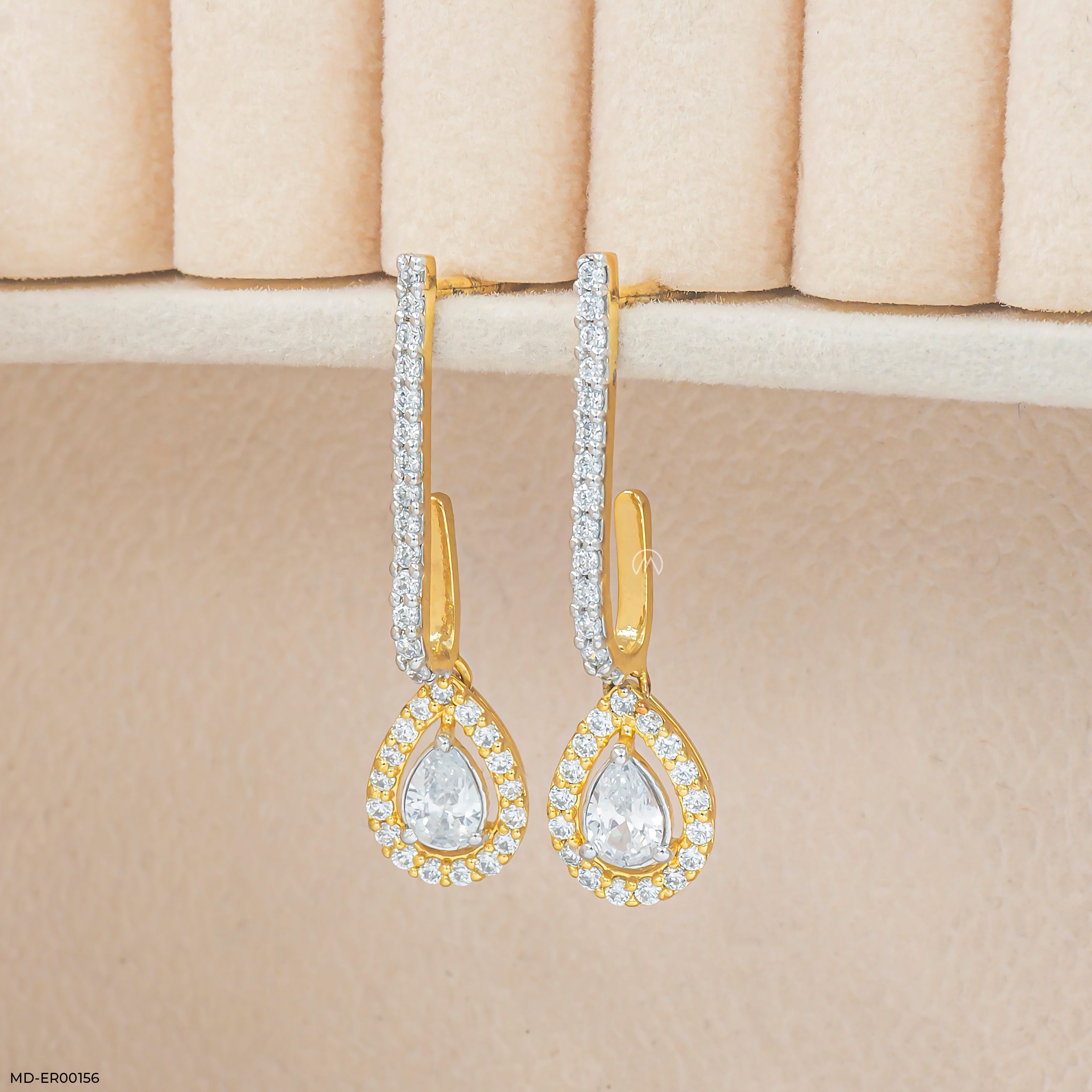 The Lavish Pear Hoops 9K Rose Gold