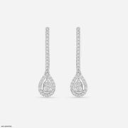 The Lavish Pear Hoops 9K White Gold