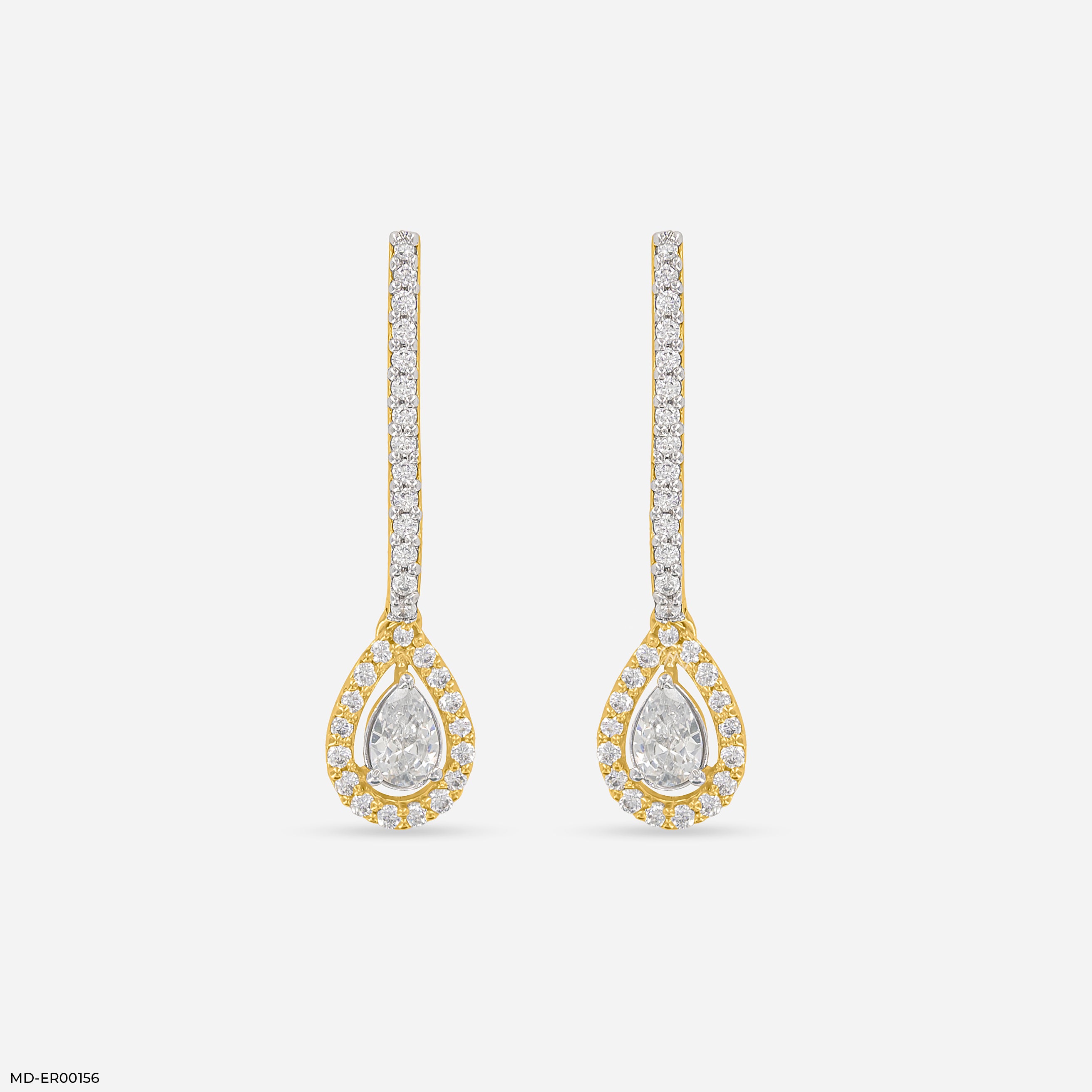 The Lavish Pear Hoops 9K Yellow Gold