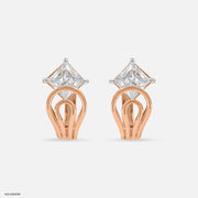 Overlapping Diamond Hoops 9K Rose Gold