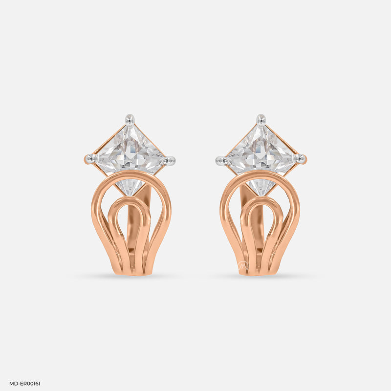 Overlapping Diamond Hoops 14K Yellow Gold