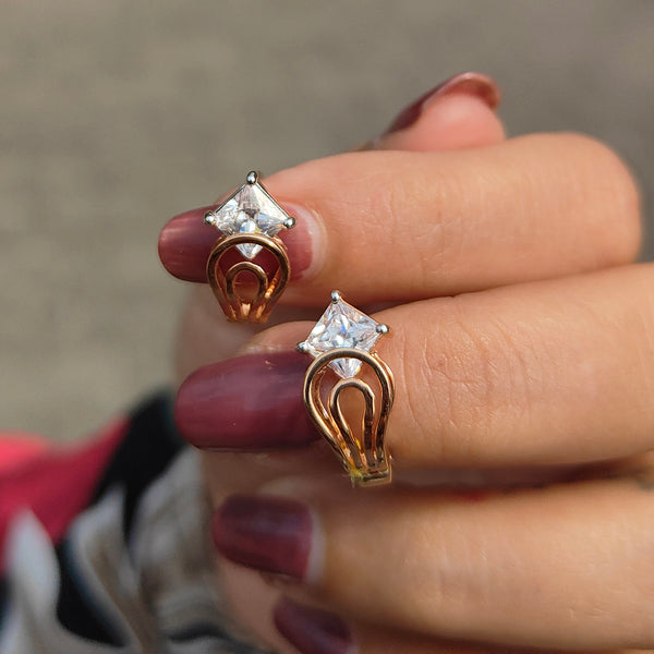 Overlapping Diamond Hoops 14K Rose Gold