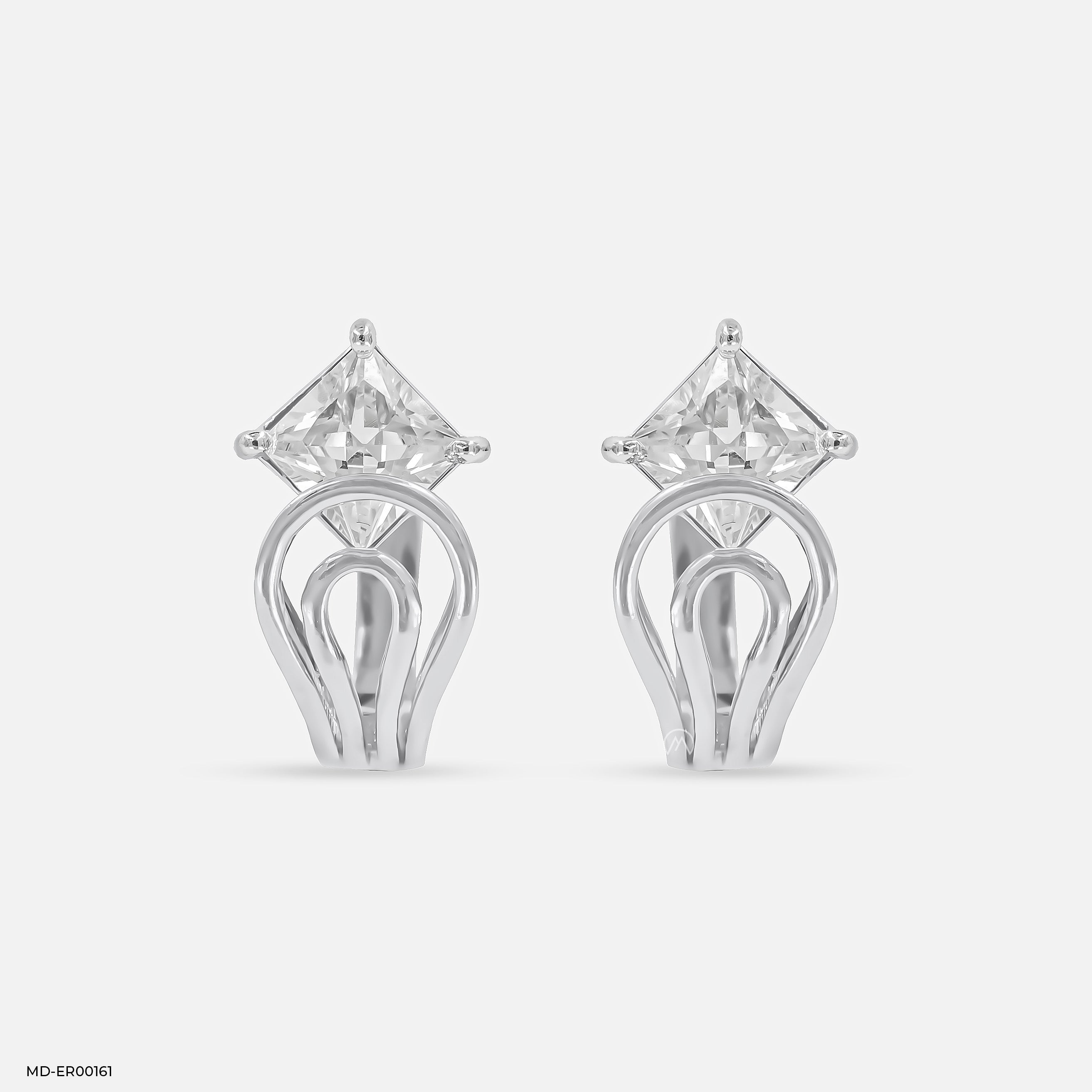 Overlapping Diamond Hoops 9K Rose Gold