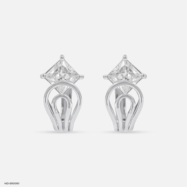 Overlapping Diamond Hoops 14K White Gold