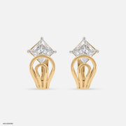 Overlapping Diamond Hoops 9K Yellow Gold