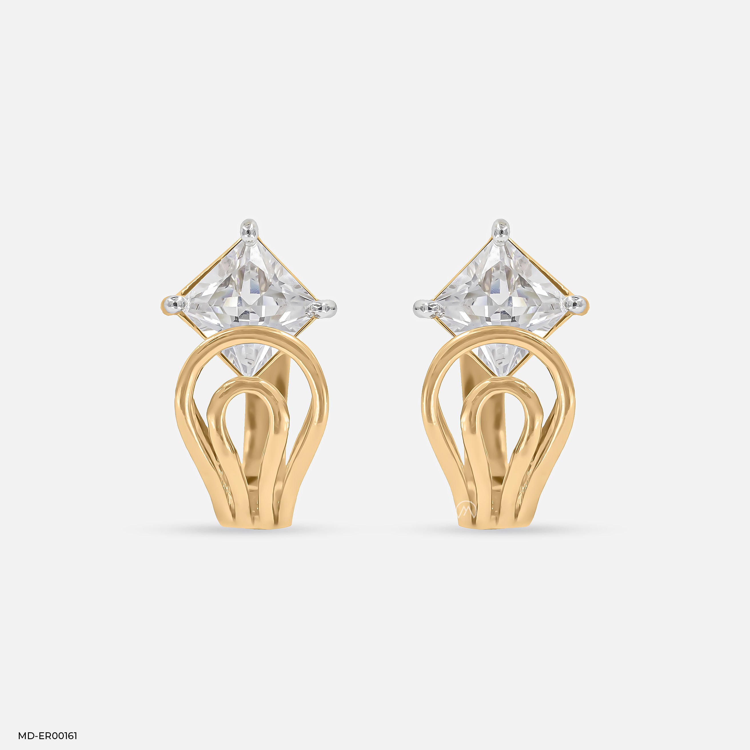Overlapping Diamond Hoops 9K Rose Gold