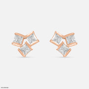 Square Spark Earrings 18K Rose Gold