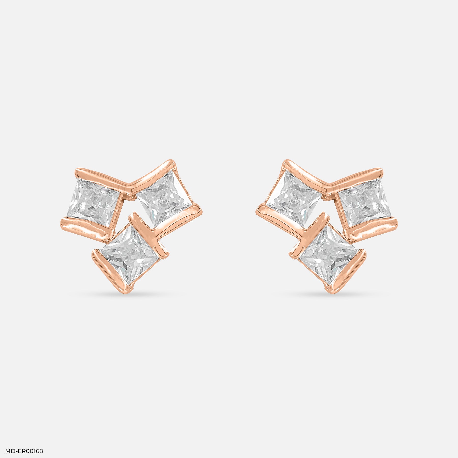 Square Spark Earrings 14K Yellow Gold