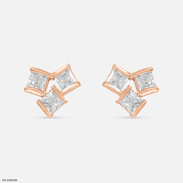 Square Spark Earrings 14K Rose Gold