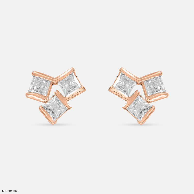 Square Spark Earrings 14K Yellow Gold