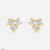 Square Spark Earrings 14K Yellow Gold