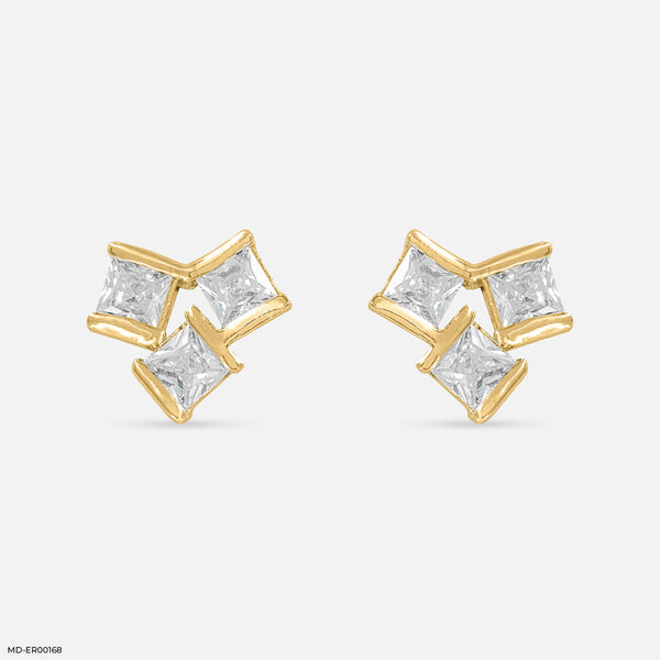 Square Spark Earrings 18K Yellow Gold