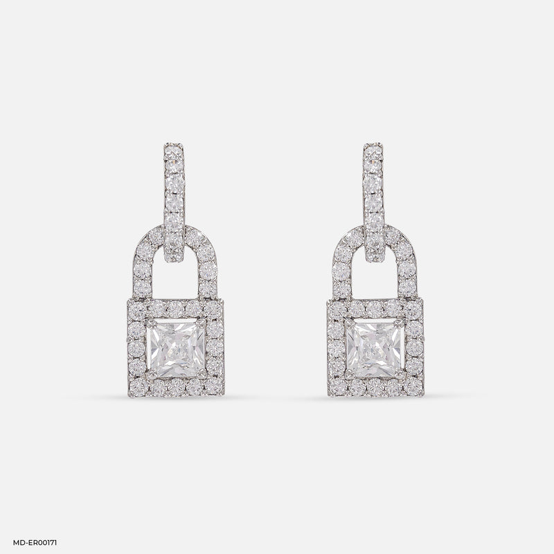 Clasp Diamond Earrings 14K Rose Gold