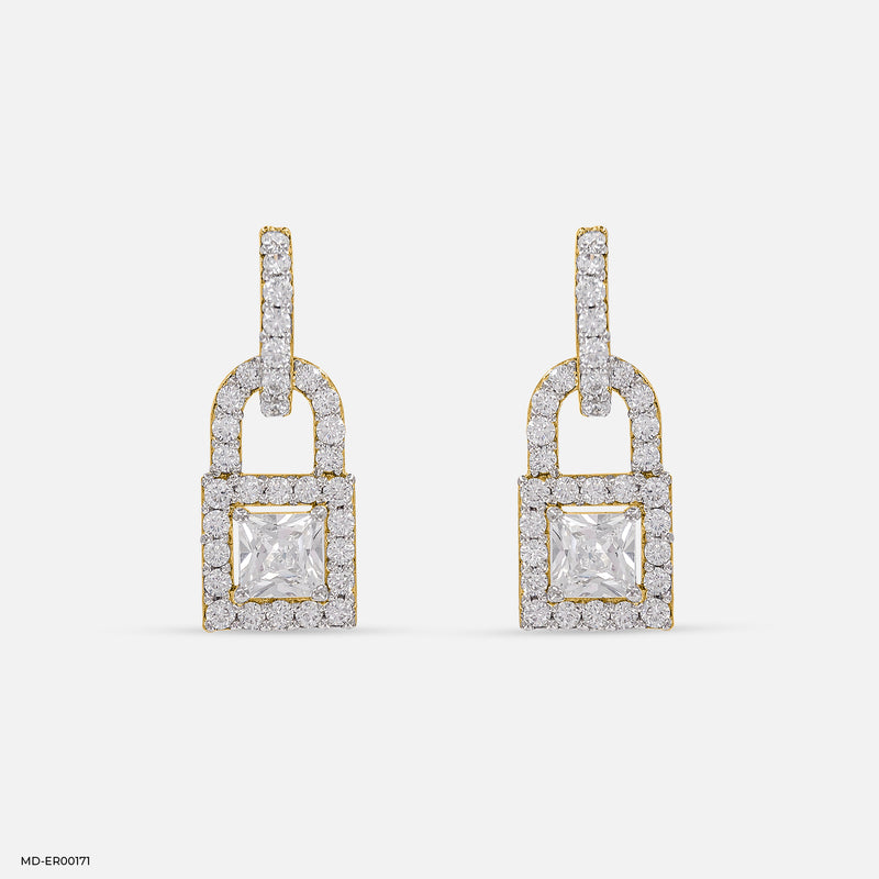 Clasp Diamond Earrings 14K Rose Gold