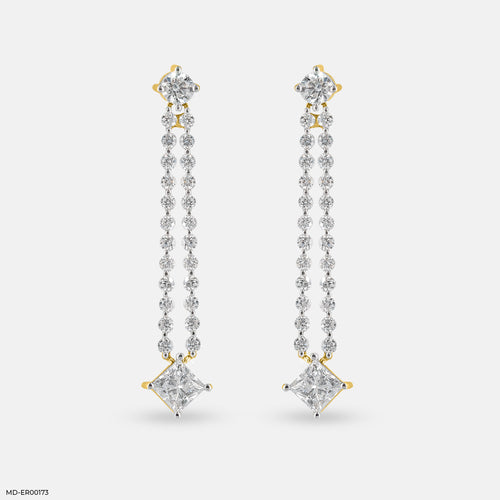 Doozie Diamond Earrings 9K Yellow Gold