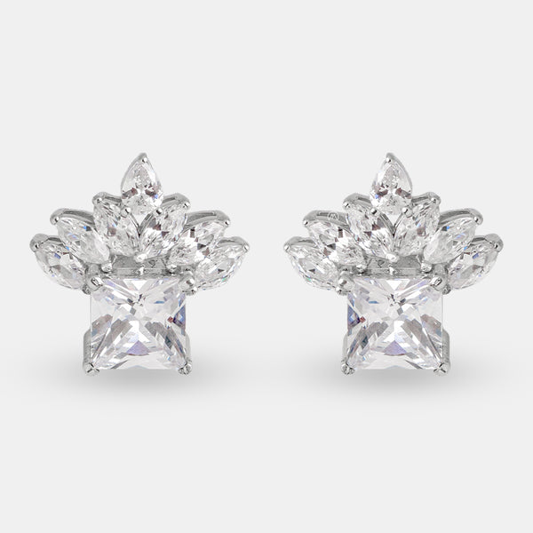 Imperial Diamond Earrings 14K White Gold