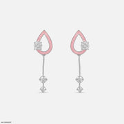 Elliptic Diamond Danglers 14K White Gold