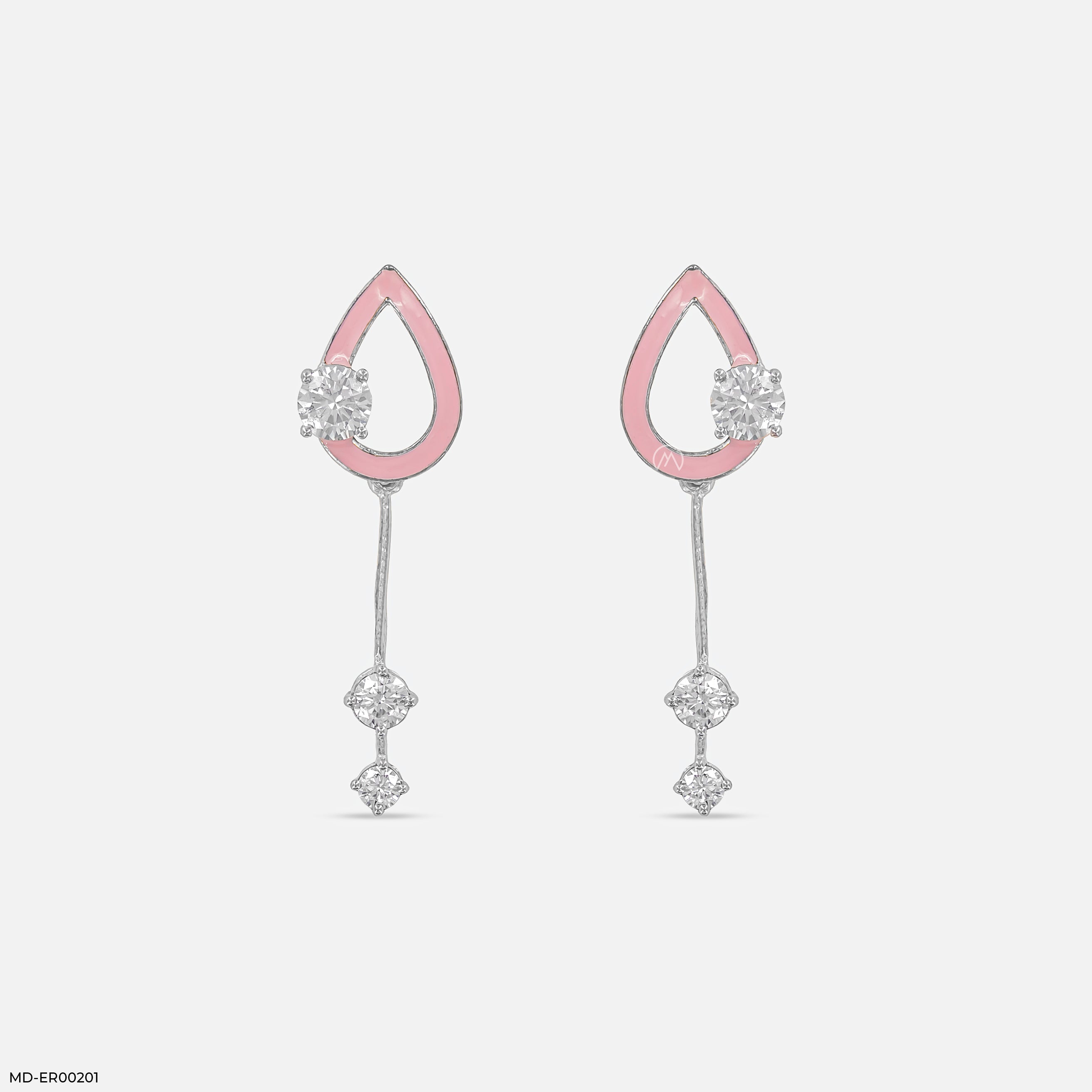 Elliptic Diamond Danglers 9K Rose Gold
