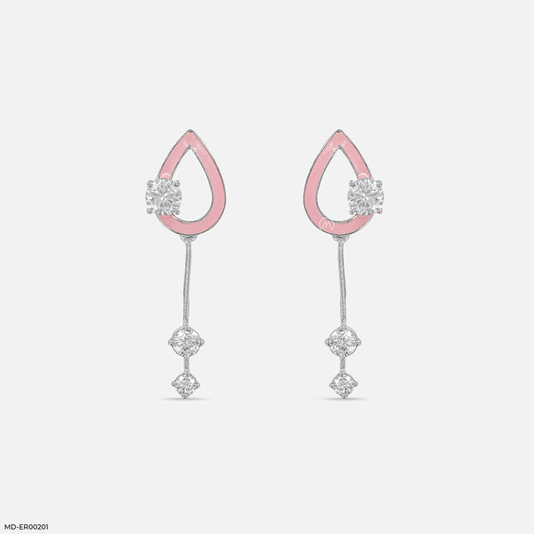 Elliptic Diamond Danglers Platinum 950