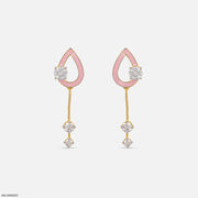 Elliptic Diamond Danglers 18K Yellow Gold