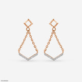 Delicate Diamond Earrings 14K Rose Gold