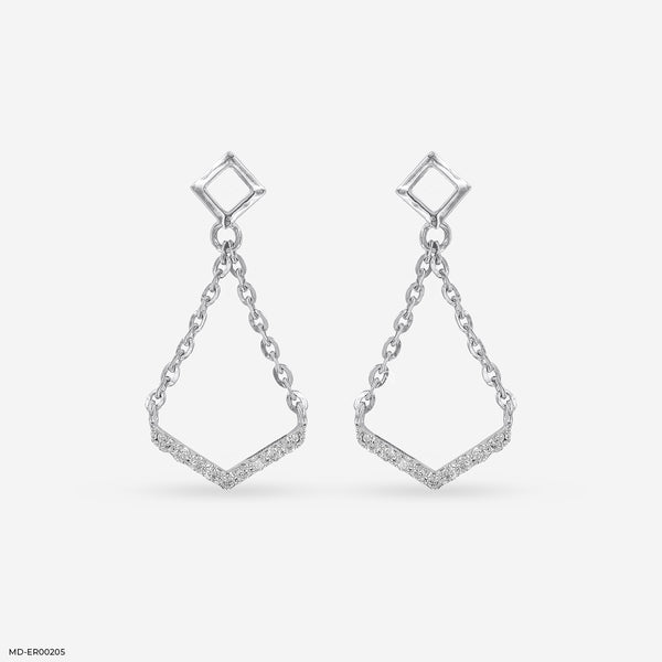 Delicate Diamond Earrings 14K White Gold