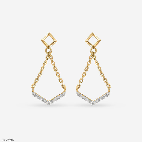 Delicate Diamond Earrings 14K Yellow Gold