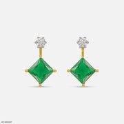 Charming Emerald Diamond Earrings
