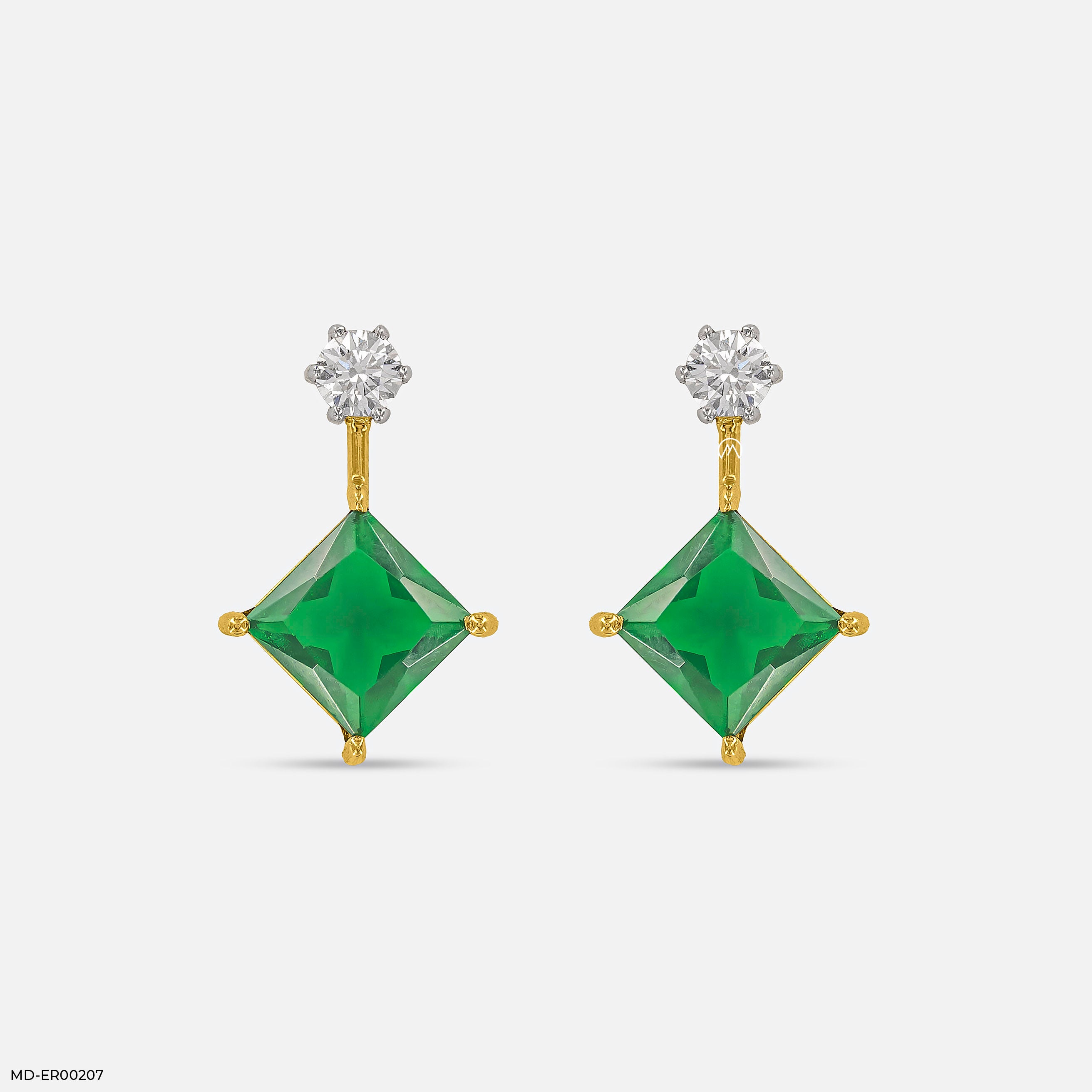 Charming Emerald Diamond Earrings