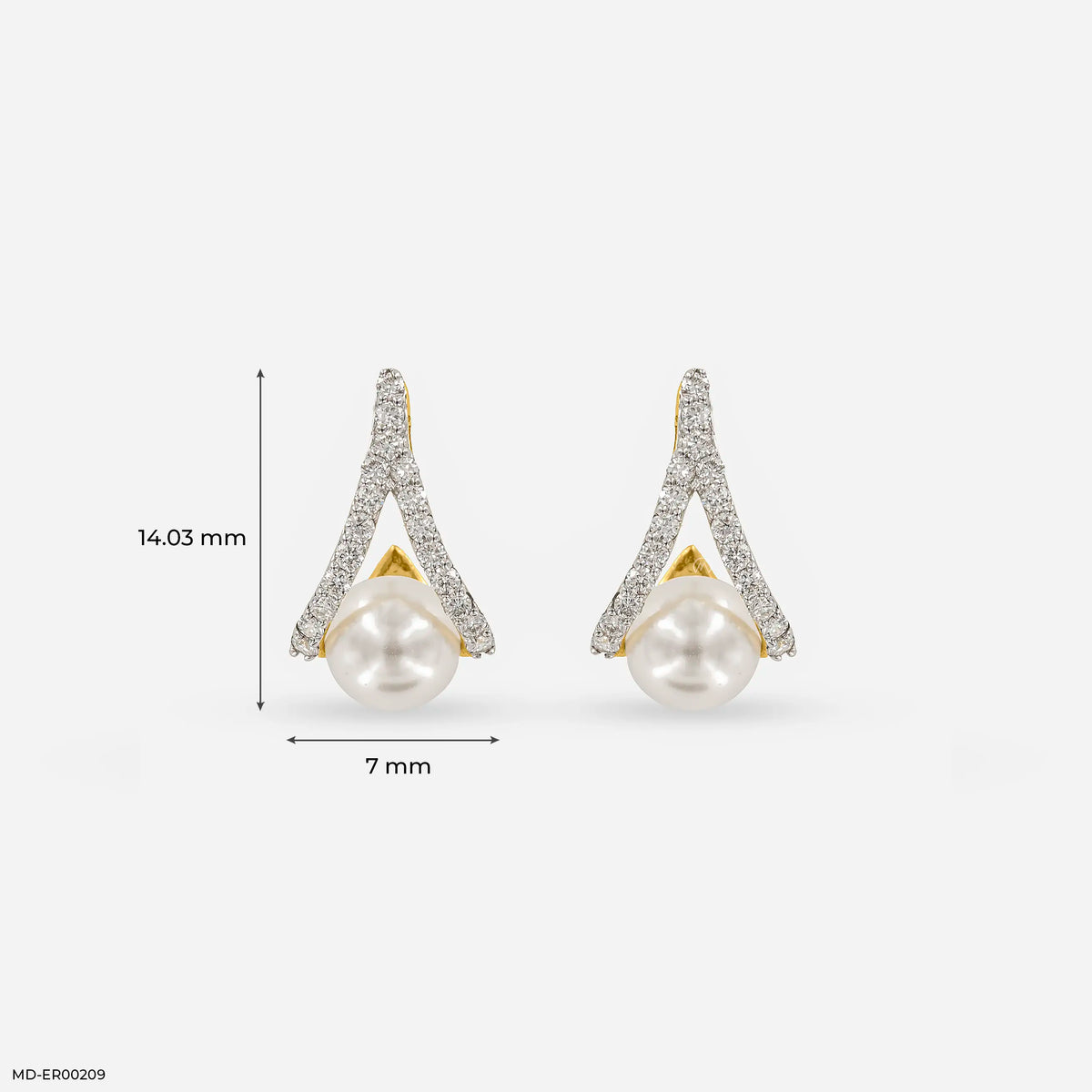 0.35 Carat Pearl Lab Diamond Earrings