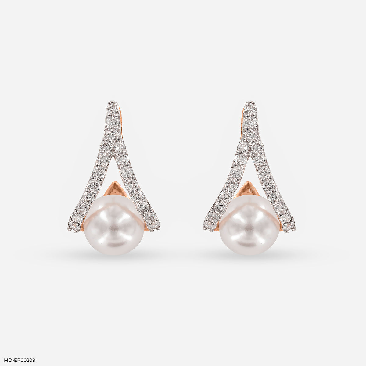 0.35 Carat Pearl Lab Diamond Earrings