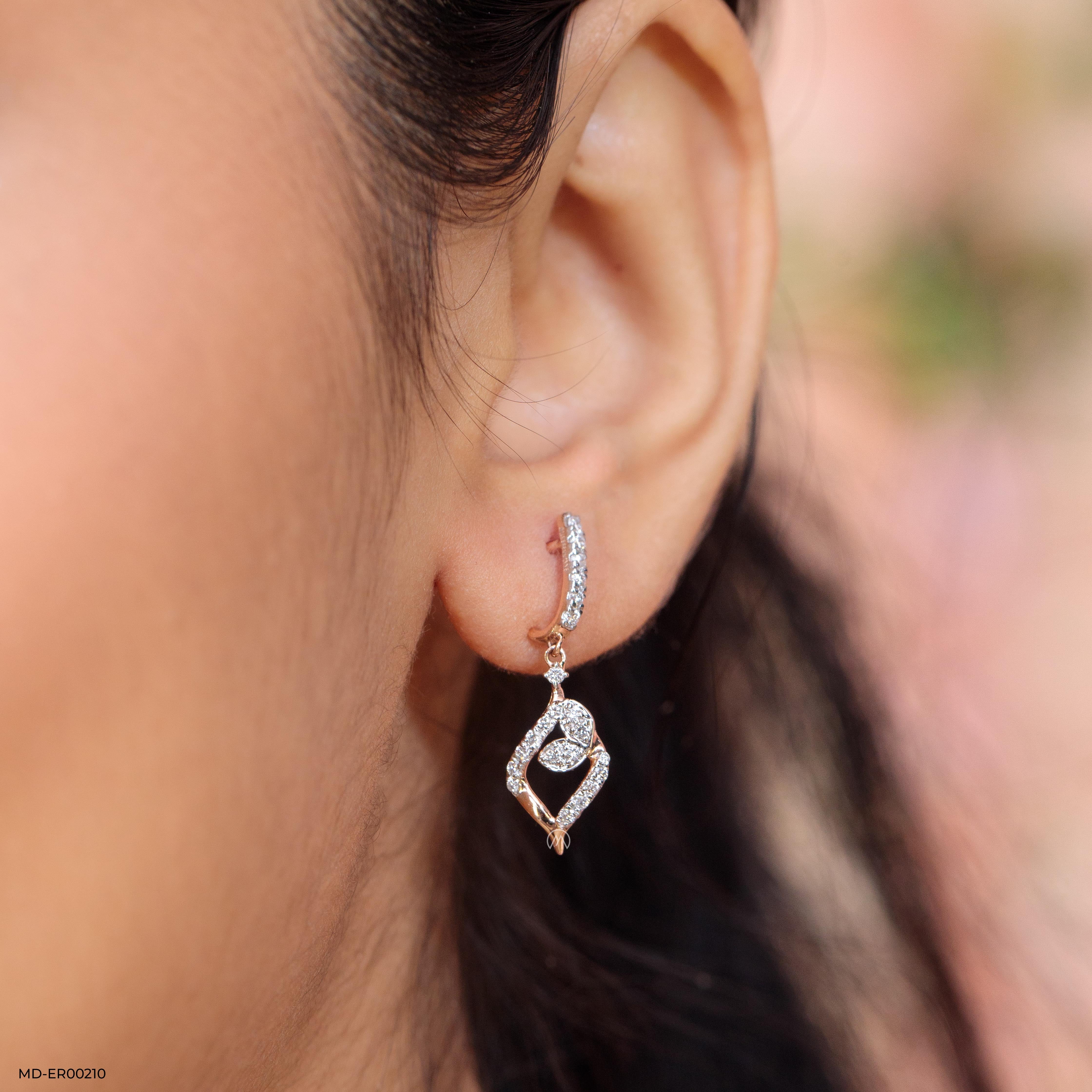 0.5 Carat Leafy Glorious Lab Diamond Earrings