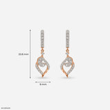 0.5 Carat Leafy Glorious Lab Diamond Earrings 14K Rose Gold