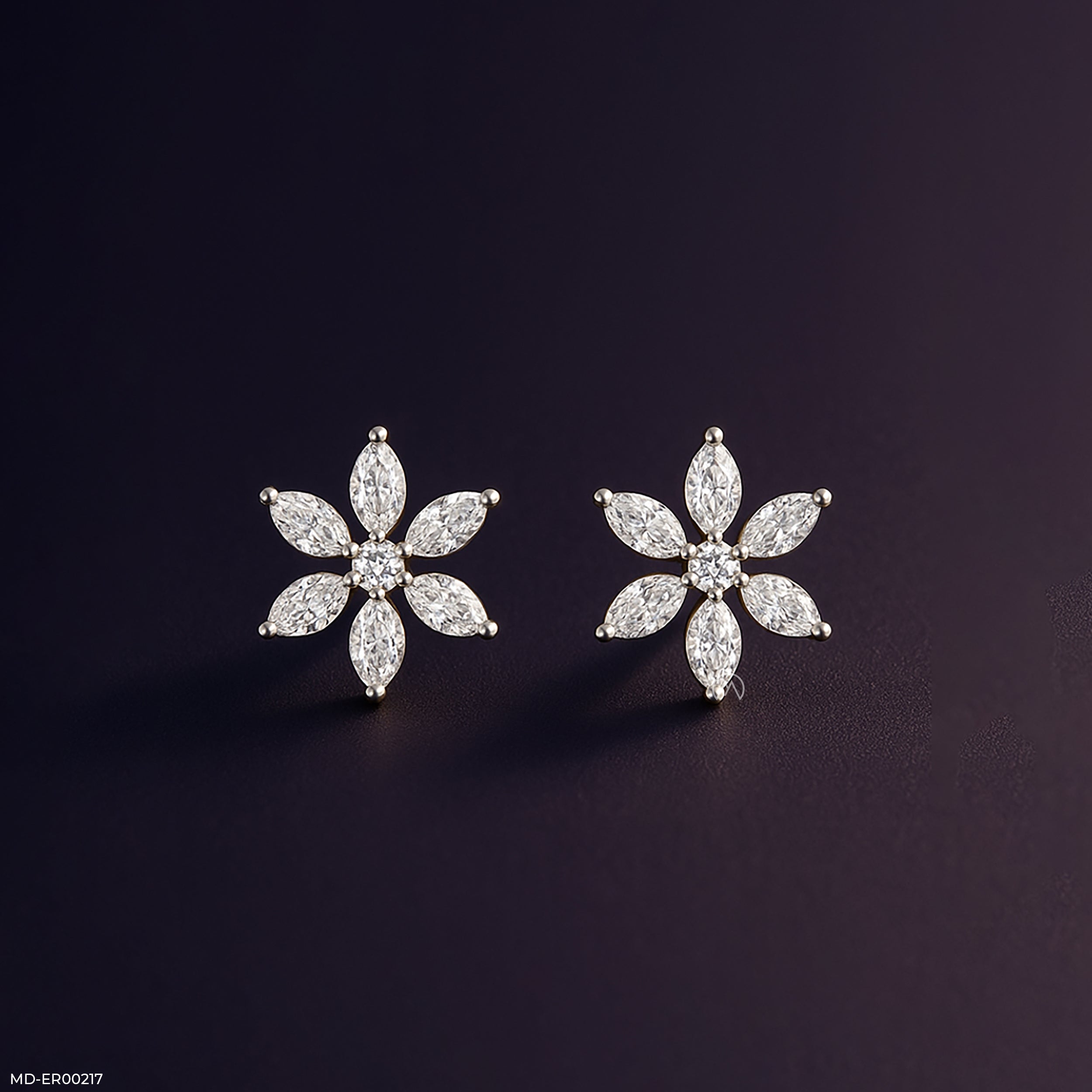 The Marquise Blossom Earrings 9K Rose Gold