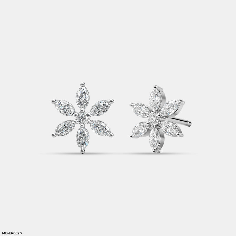 The Marquise Blossom Earrings 14K Yellow Gold