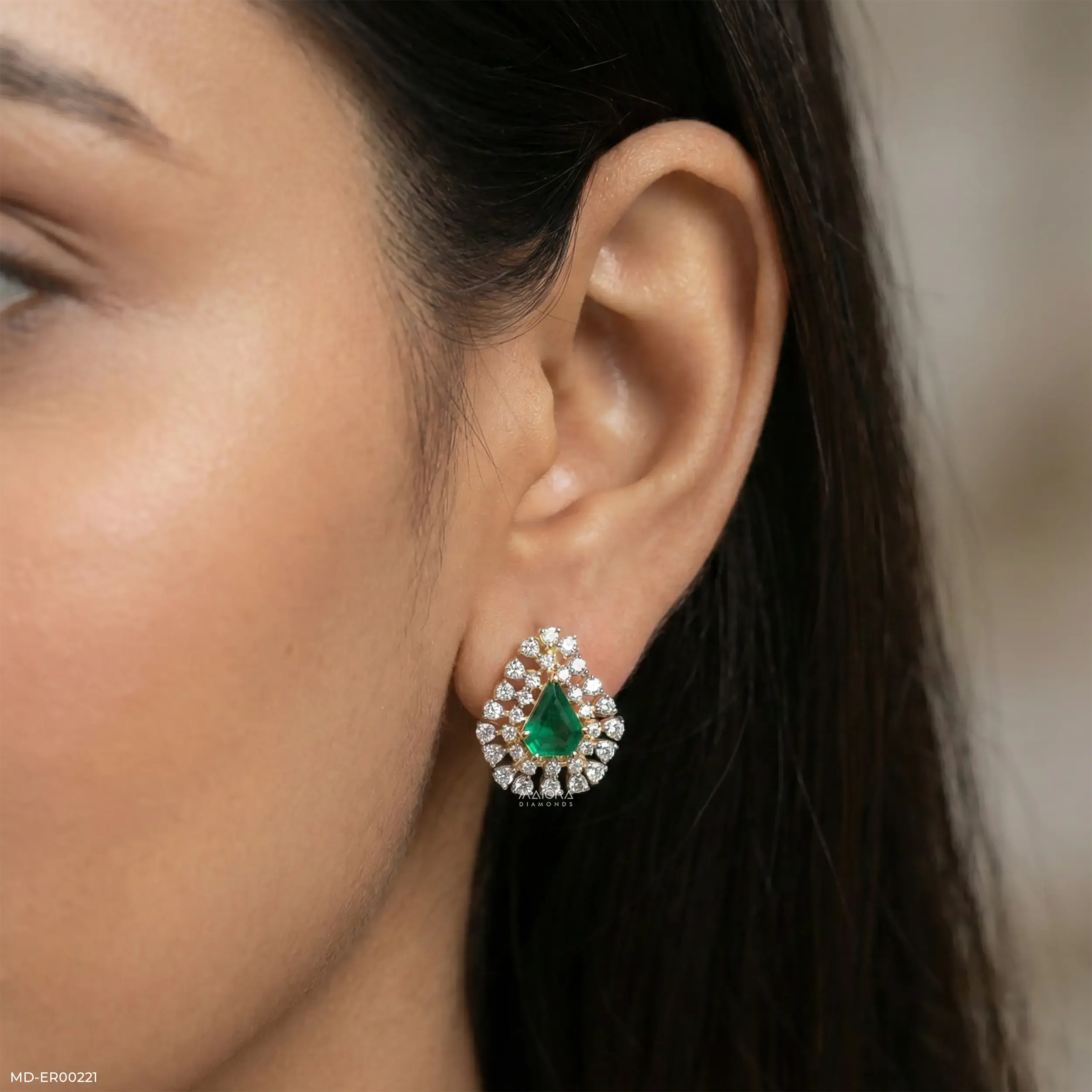 Forest Spark Earrings 9K Yellow Gold