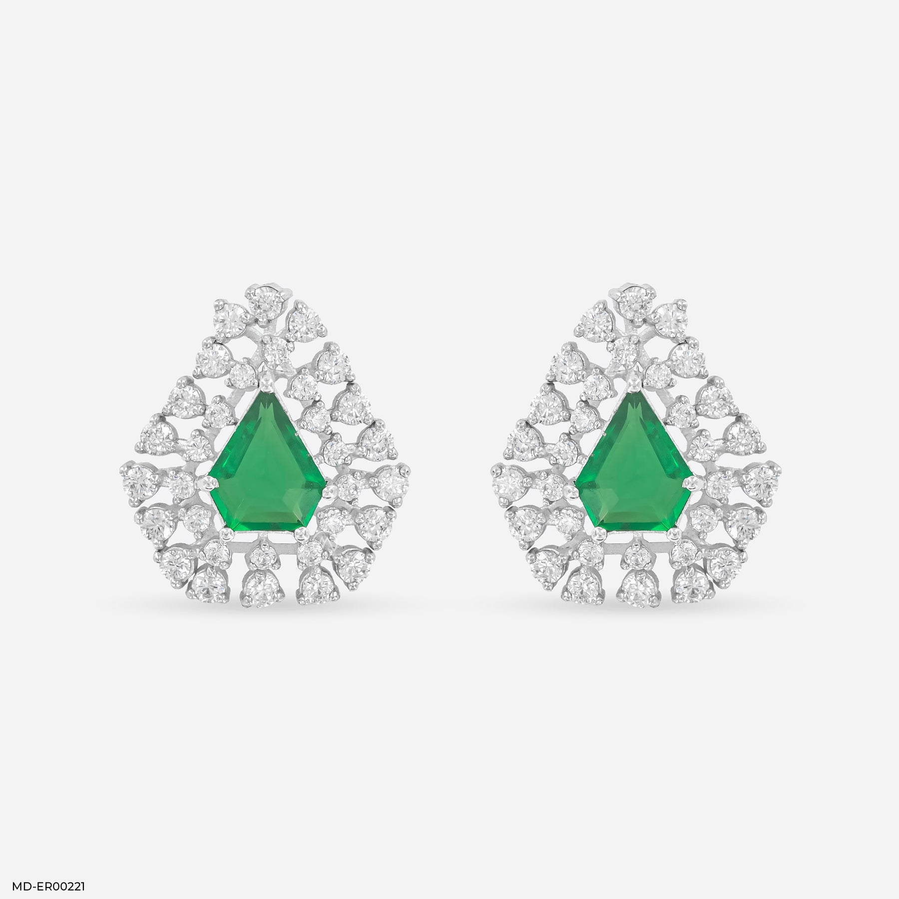 Forest Spark Earrings 14K White Gold