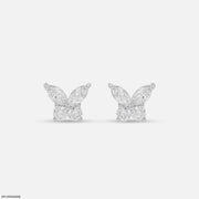 Marquise Wings Solitaire Diamond Earrings Platinum 950