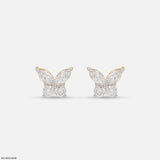 Marquise Wings Solitaire Diamond Earrings Platinum 950