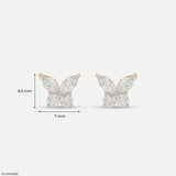 Marquise Wings Solitaire Diamond Earrings Platinum 950