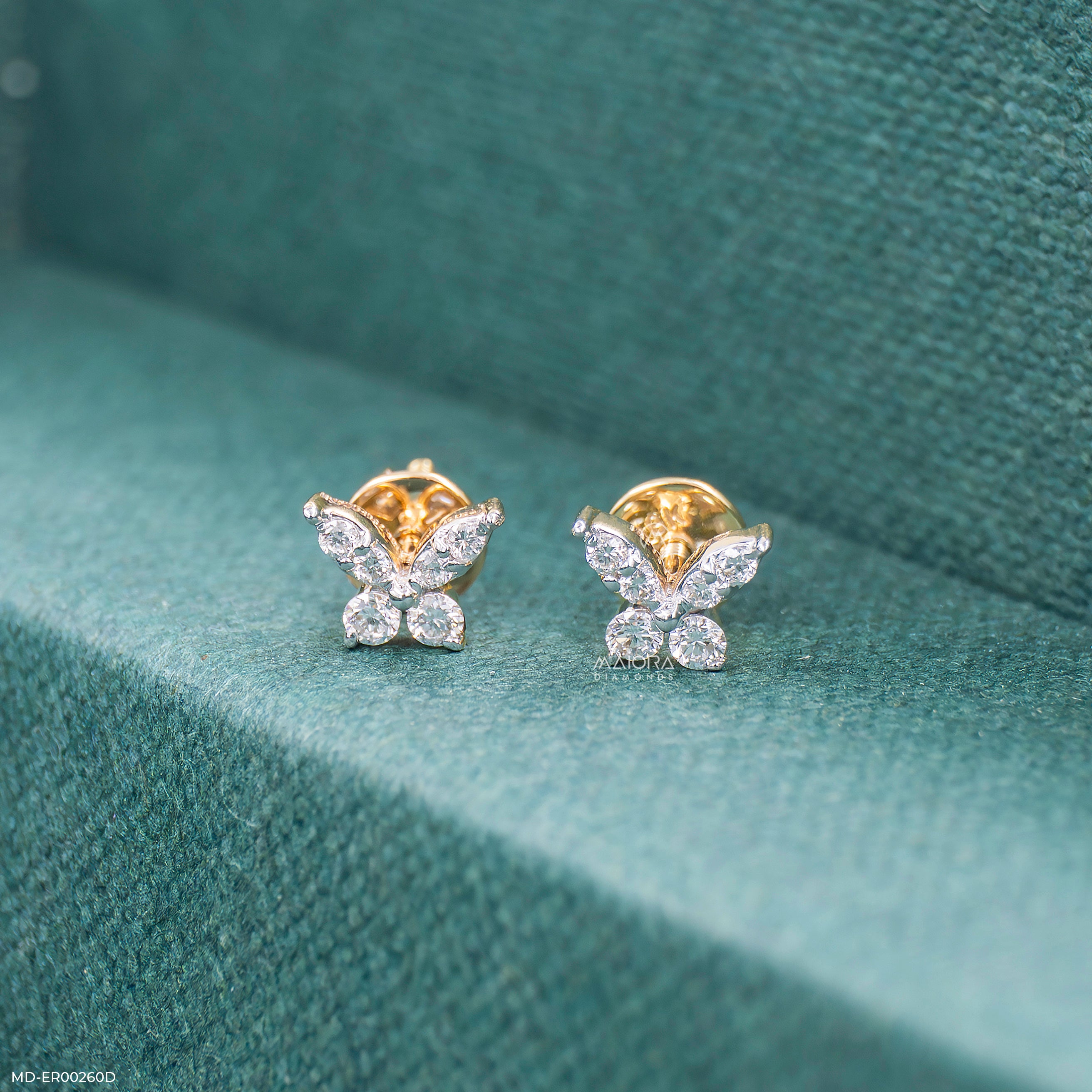 0.20 Carat Butterfly Glow Lab Diamond Earrings 9K Yellow Gold
