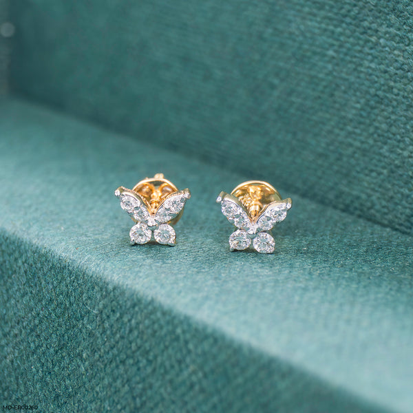 Butterfly Glow Earrings 14K Yellow Gold