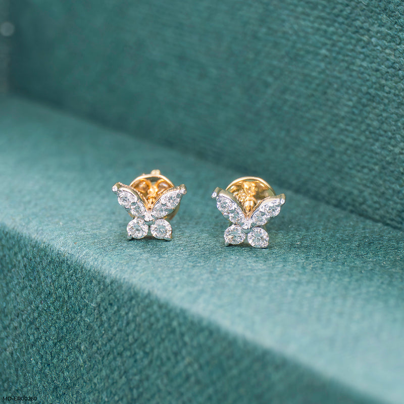 Butterfly Glow Earrings 14K Yellow Gold
