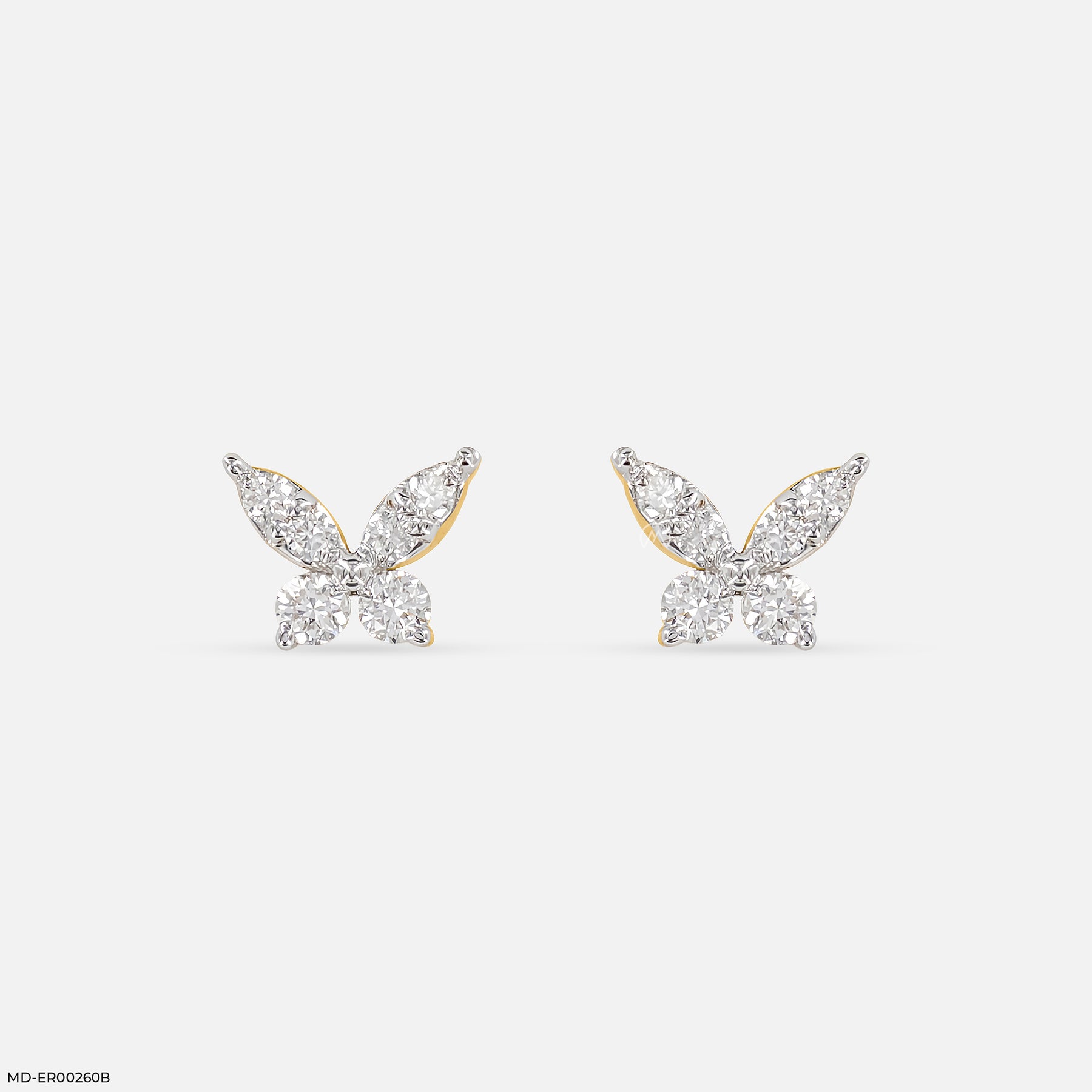 0.20 Carat Butterfly Glow Lab Diamond Earrings 14K Yellow Gold