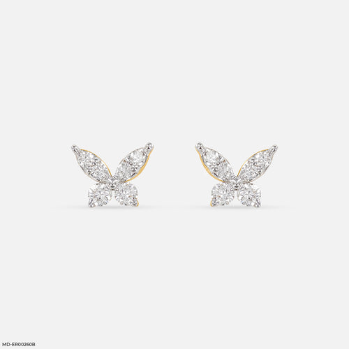0.20 Carat Butterfly Glow Lab Diamond Earrings 14K Yellow Gold